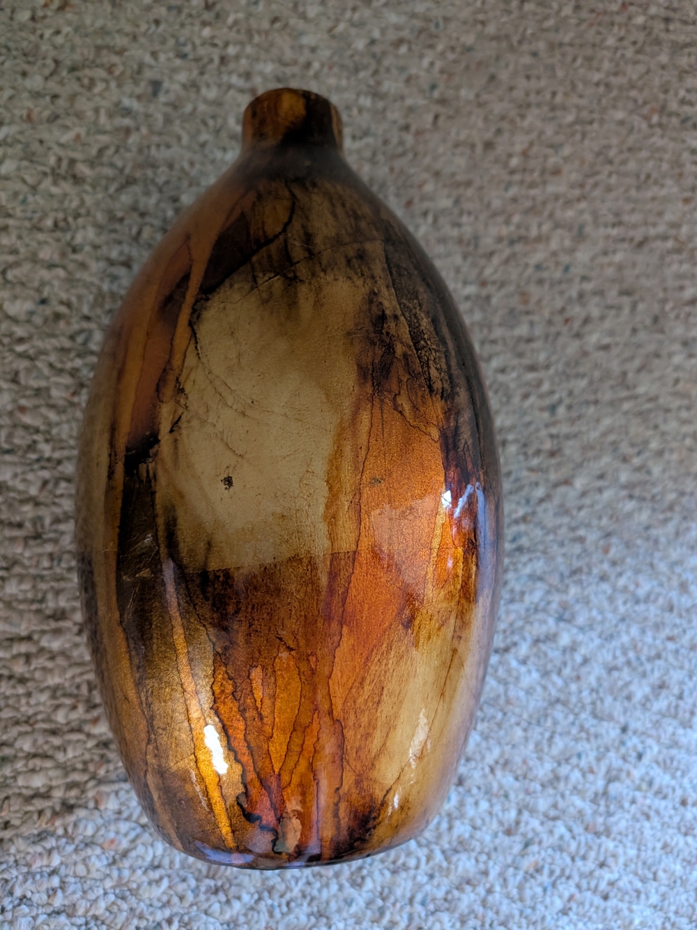 Handcrafted Amber Brown Decorative Vase - Home Accents